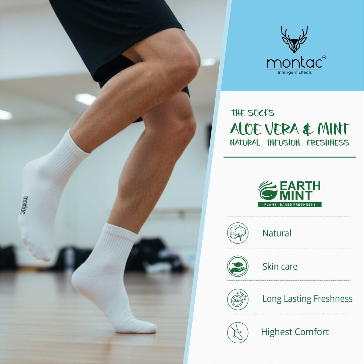 Montac Ankle Socks (Aloe Vera & Mint)