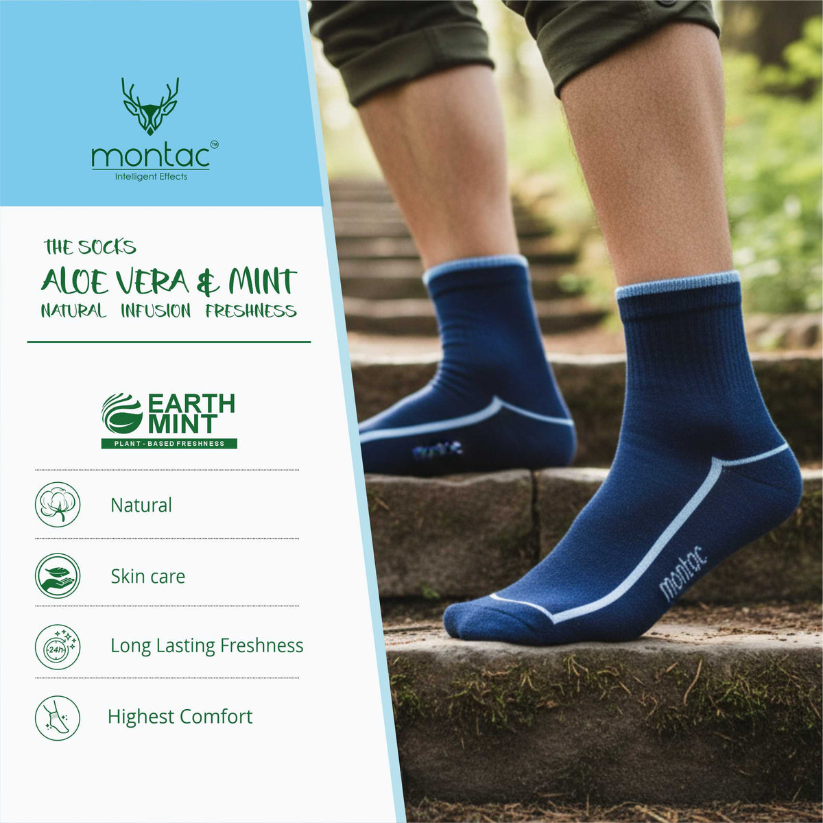 Montac Ankle Socks (Aloe Vera & Mint)