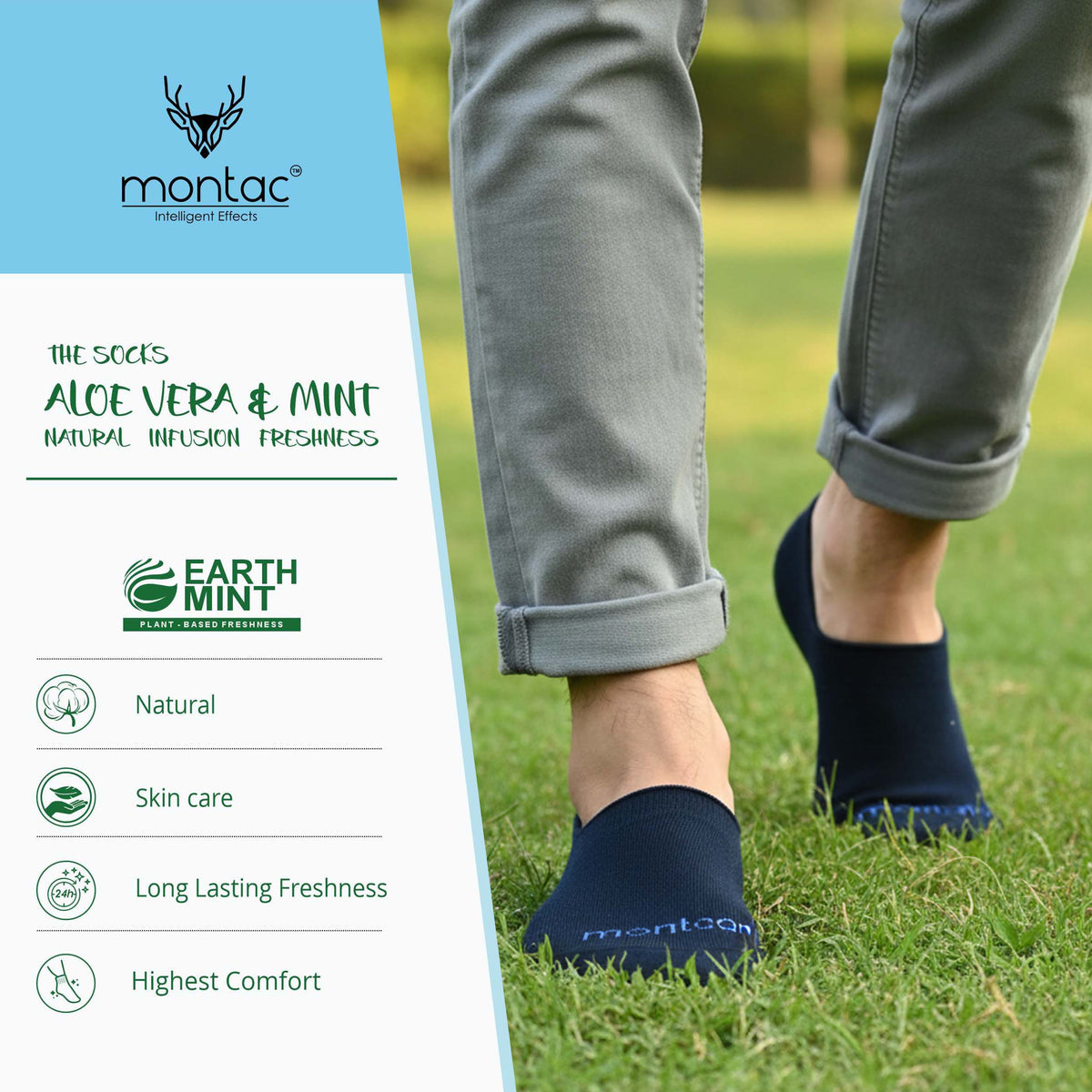Montac Footie Socks (Aloe Vera & Mint)