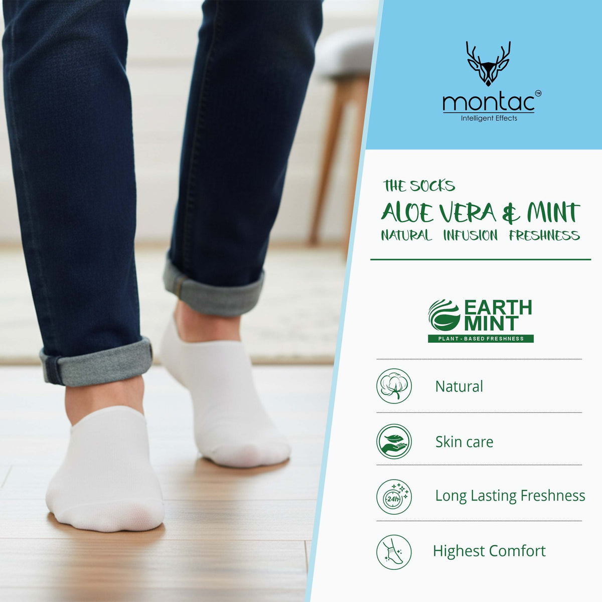 Montac Invisible Socks (Aloe Vera & Mint)