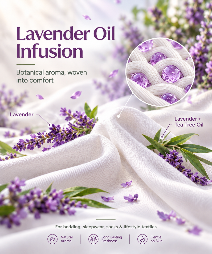 Lavender Oil Infusion, botanical aroma woven into comfort